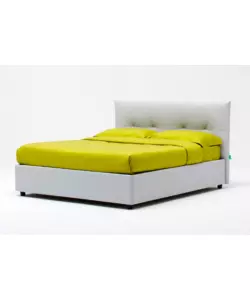 Letto matrimoniale "easy" perla con rete e contenitore, 160x190 cm